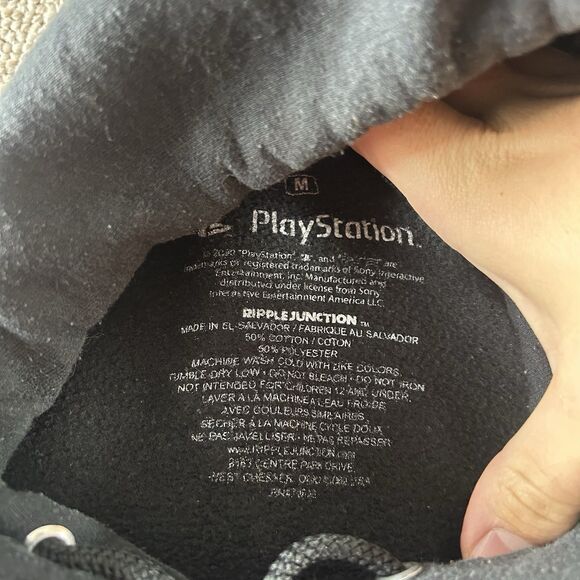 Vintage Sony Playstation 2 Sweatshirt Hoodie Medium Black PS2 Logo Graphic Y2K - Picture 7 of 8